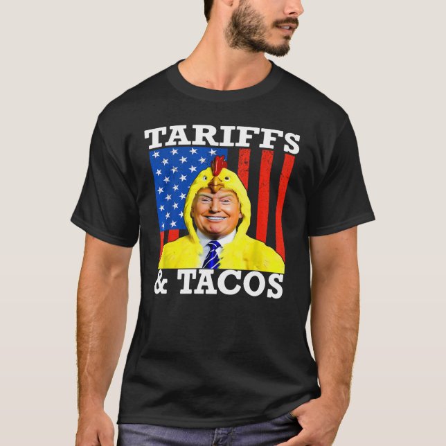 T-shirt Tacos & Tarifs Trump patriotique| Humour de guerre (Devant)