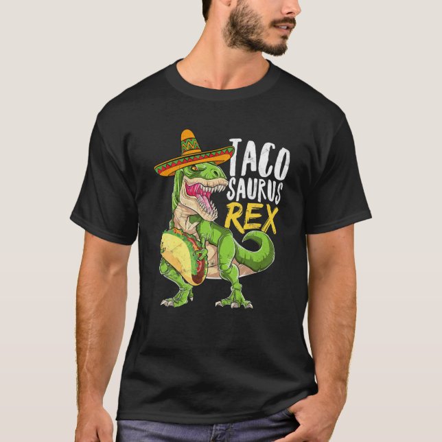 T-shirt Tacosaurus Rex Dinosaur Taco Parti mexicain Cinco  (Devant)