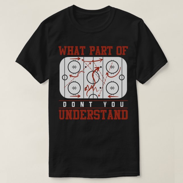 T-shirt Tactique de hockey sur glace Entraîneur Drôle cade (Design devant)