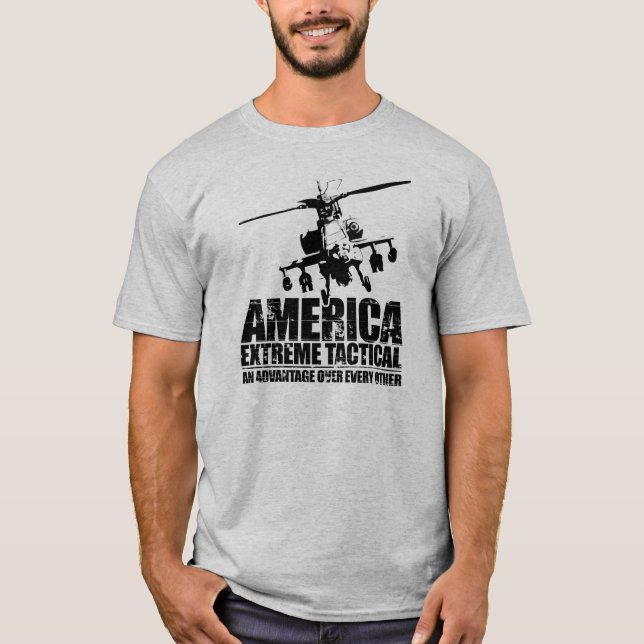 T-shirt Tactique extrême de l'Amérique - hélicoptère (Devant)