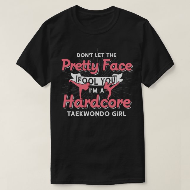 T-shirt Taekwondo Girl Fighter Martial Arts (Design devant)