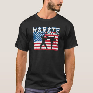 T-shirt Taekwondo Karate American Usa Drapeau Karate