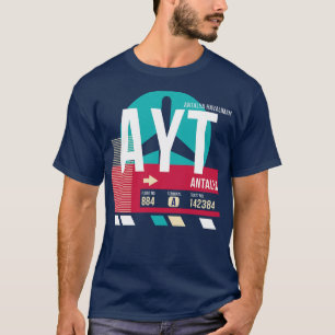 T-shirt Tag de bagage du code de l'aéroport d'Antalya Turk