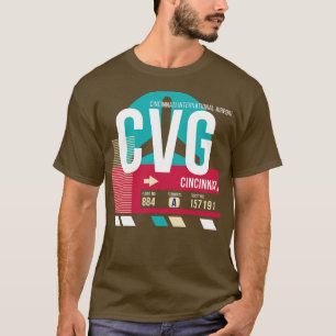 T-shirt Tag E du code de l'aéroport Cincinnati Ohio CVG