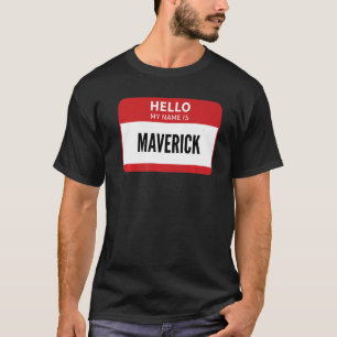 T-shirt Tag Nom Maverick Bonjour Mon Nom Est Maverick