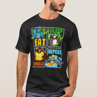 T-shirt Tag Vr Jeu Anniversaire Garçons Mangez Sommeil