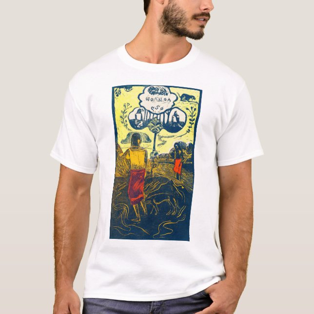 T-shirt Tahitian Femmes et Chien, Gauguin (Devant)