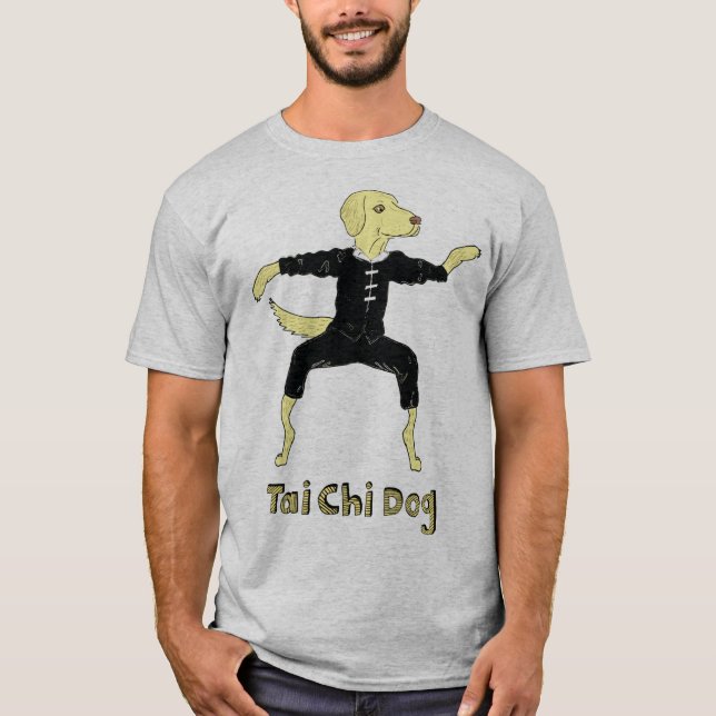 T-shirt Tai Chi Dog Golden Labrador jaune labo (Devant)
