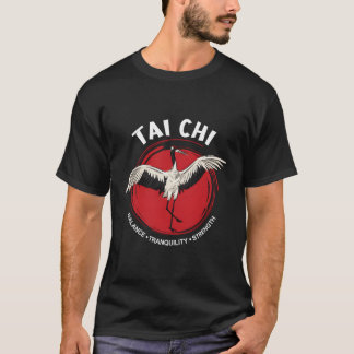 T-shirt Tai Chi Équilibre de la grue Tranquillité Force Qi