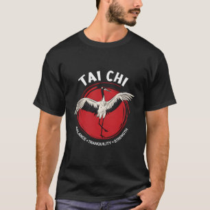 T-shirt Tai Chi Équilibre de la grue Tranquillité Force Qi