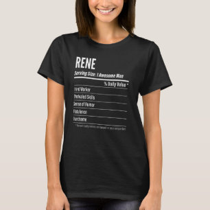 T-shirt Taille de portion René Nutrition Étiquette Calorie