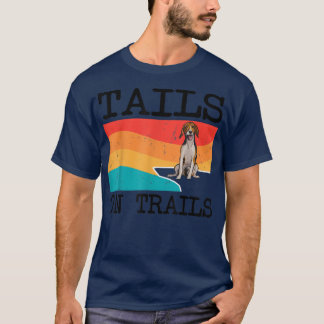 T-shirt Tails On Trails American Fohound Dog Funny Hiking 