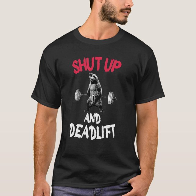 T-shirt Tais-toi et fais de la force Motivation Fitness Wo (Devant)