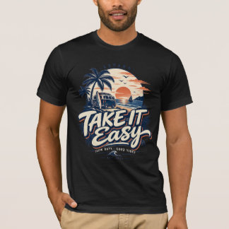 T-shirt Take It Easy Slow Days Good Vibes Vintage Beach Tr