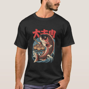 T-shirt Takoyaki aux poissons Koi japonais Rétro 1