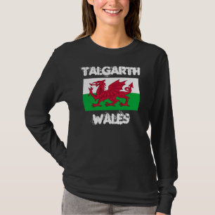 T-shirt Talgarth, Pays de Galles avec drapeau gallois