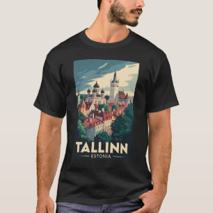 T-shirt Tallinn Estonie Travel Art Vintage