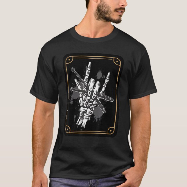 T-shirt Tambour Tarot Card Soothsayer Drums Occulte Mystiq (Devant)