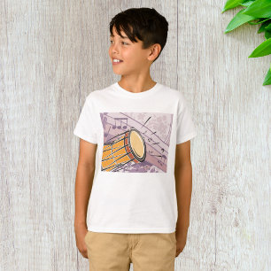 T-shirt Tambour traditionnel Bongo avec notes musicales