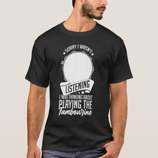 T-shirt Tambourine Instrument Drum Player Music Begin L (Devant)