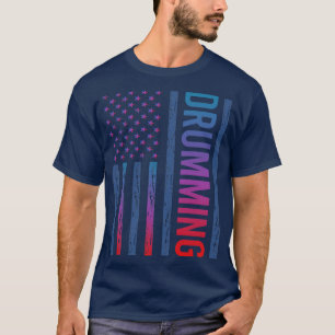 T-shirt Tambours à tambours à tambour à drapeau rayonnant