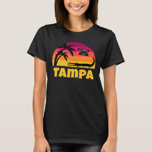 T-shirt Tampa Florida Retro Sunset Et Alligator