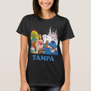 T-shirt Tampa Floride Tropical Bleu Voyage