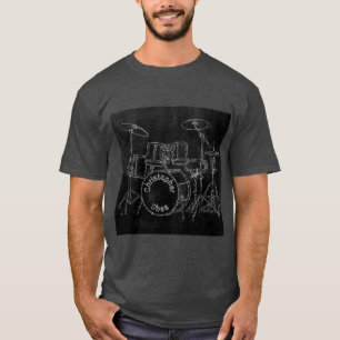 T-shirt Tampon de plateau à tambour Bande d'esquisse ou no