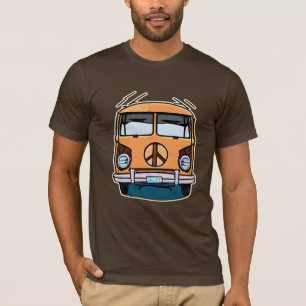 T-shirt Tan Retro Hippie Van Coloris Vintages Art