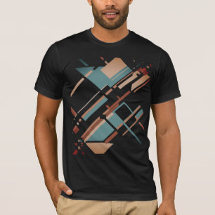 T-shirt Tan Turquoise rouille incliné MCM Look géométrique