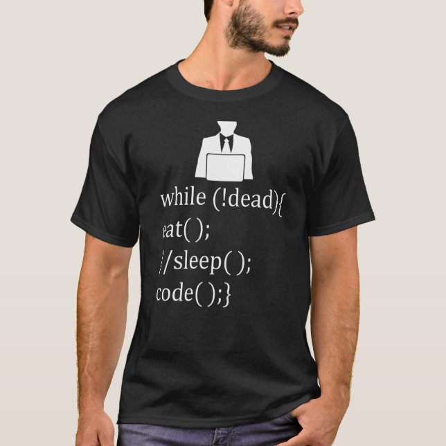 T-shirt Tandis que les morts mangent le code du sommeil (Devant)