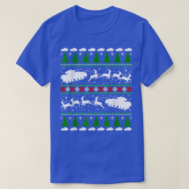 T-shirt Tanker Reindeer Père Noël Sleigh Noël affreux Swea (Design devant)