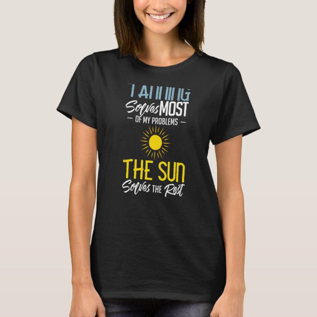 T-shirt Tanning Bed Tan Spray Salon Quotes Indoor Sun Bath (Devant)
