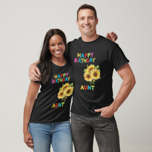 T-shirt Tante Anniversaire Tournesols Personnalisé