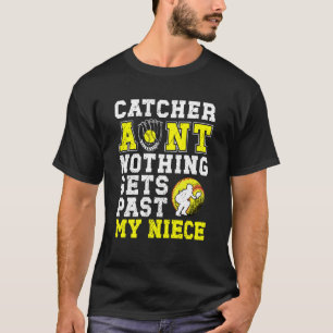 T-shirt Tante Attrapeuse De Softball Fière Tante D'un Chat