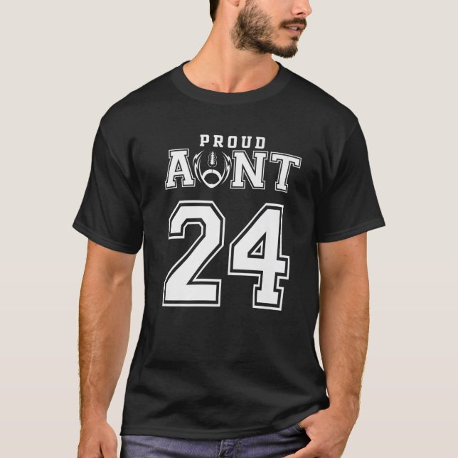 T-shirt Tante de football Fière personnalisée Numéro 24 Pe (Devant)