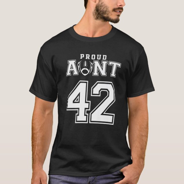 T-shirt Tante de football Fière personnalisée Numéro 42 Pe (Devant)