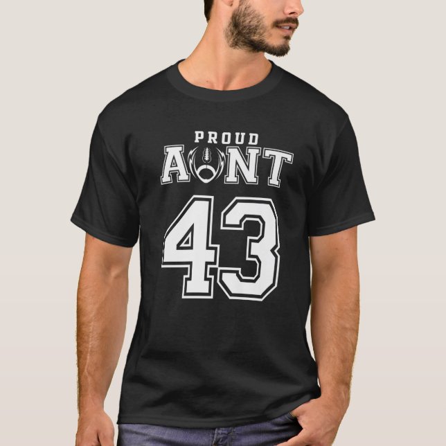 T-shirt Tante de football Fière personnalisée Numéro 43 Pe (Devant)