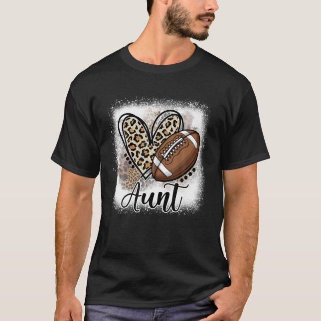 T-shirt Tante de football Funny Leopard Heart Famille Spor (Devant)