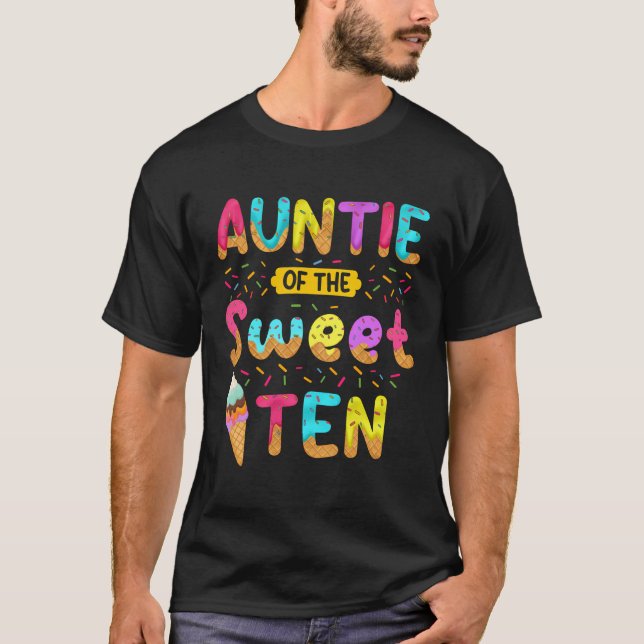 T-shirt Tante De La Douce Dix Anniversaire Fille Cre De Gl (Devant)
