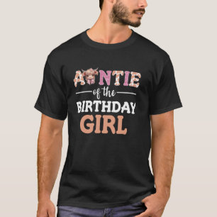 T-shirt Tante de la fille de l'anniversaire Highland Cow T