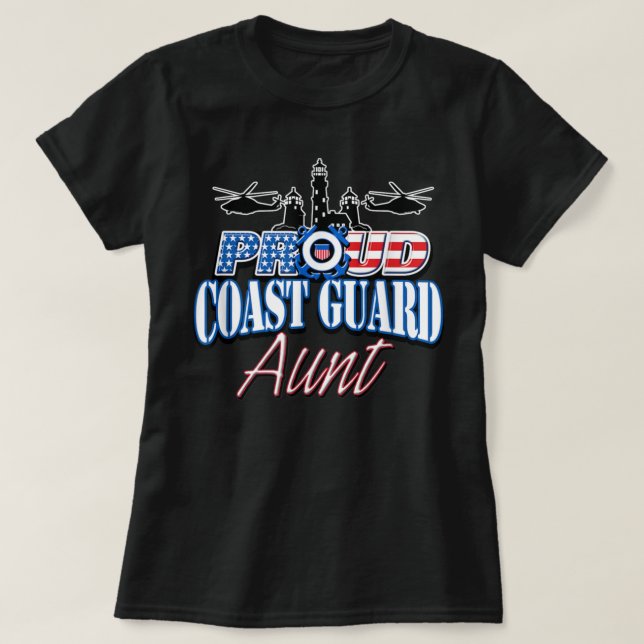 T-shirt Tante de la Garde côtière Shirt USA Drapeau Femmes (Design devant)