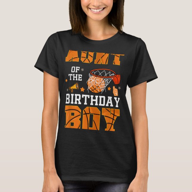 T-shirt Tante De L'Anniversaire Boy Basketball B jour Déco (Devant)
