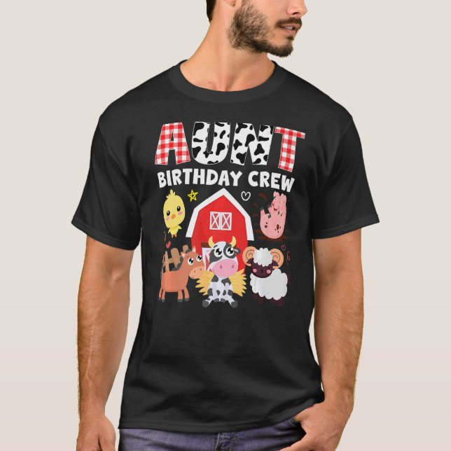 T-shirt Tante de vache Anniversaire Crew Farm Thème Animau (Devant)