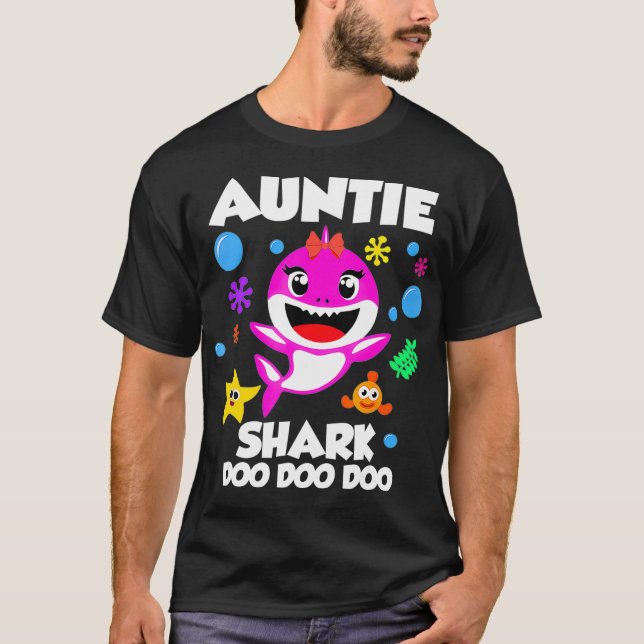 T-shirt Tante Du Bébé Requin Anniversaire Tante Requin _6  (Devant)