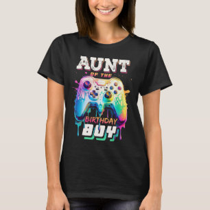 T-shirt Tante du garçon d'anniversaire jeu vidéo de corres
