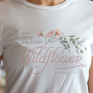 T-shirt Tante du petit fleur sauvage bébé fille douche