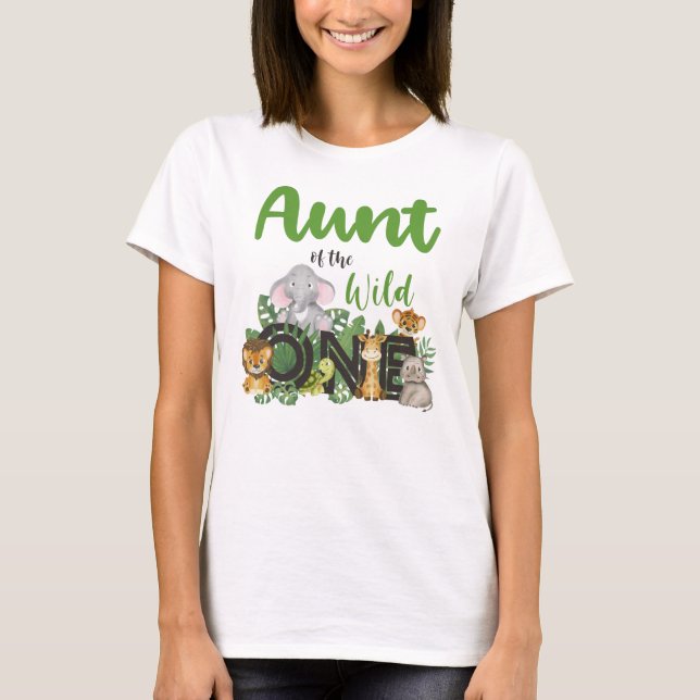 T-shirt Tante du Wild One Jungle Safari Zoo Animaux (Devant)
