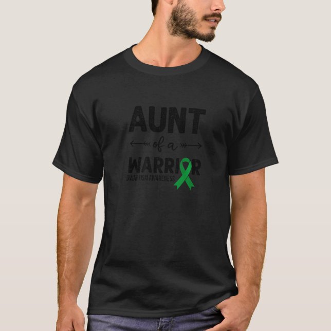 T-shirt Tante D'Un Guerrier Vert Ruban Dwarfisme Sensibili (Devant)