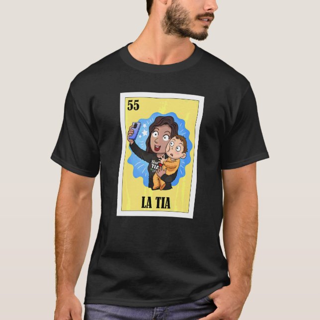 T-shirt Tante espagnole Loterie mexicaine Bingo La Tia (Devant)